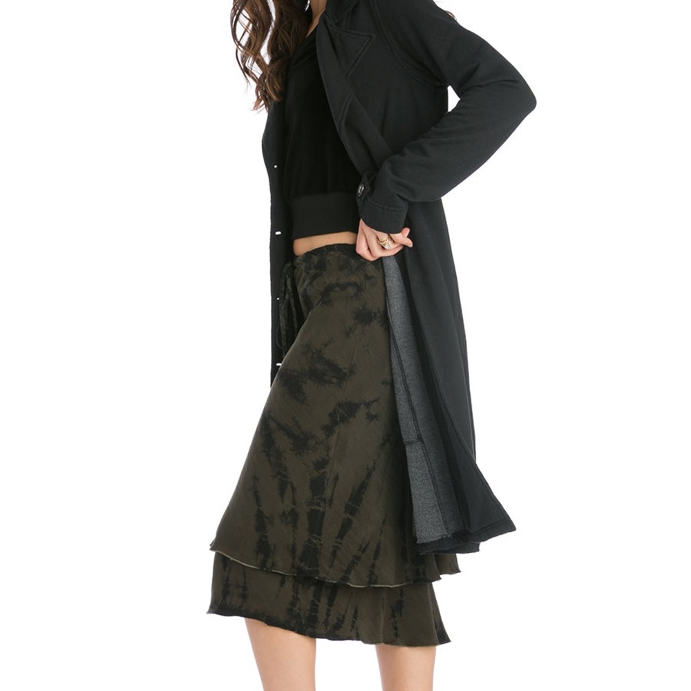 Hard Tail Clothing Fleece Stylish Black Long Coat NWT Size Small w/pockets - Picture 3 of 6